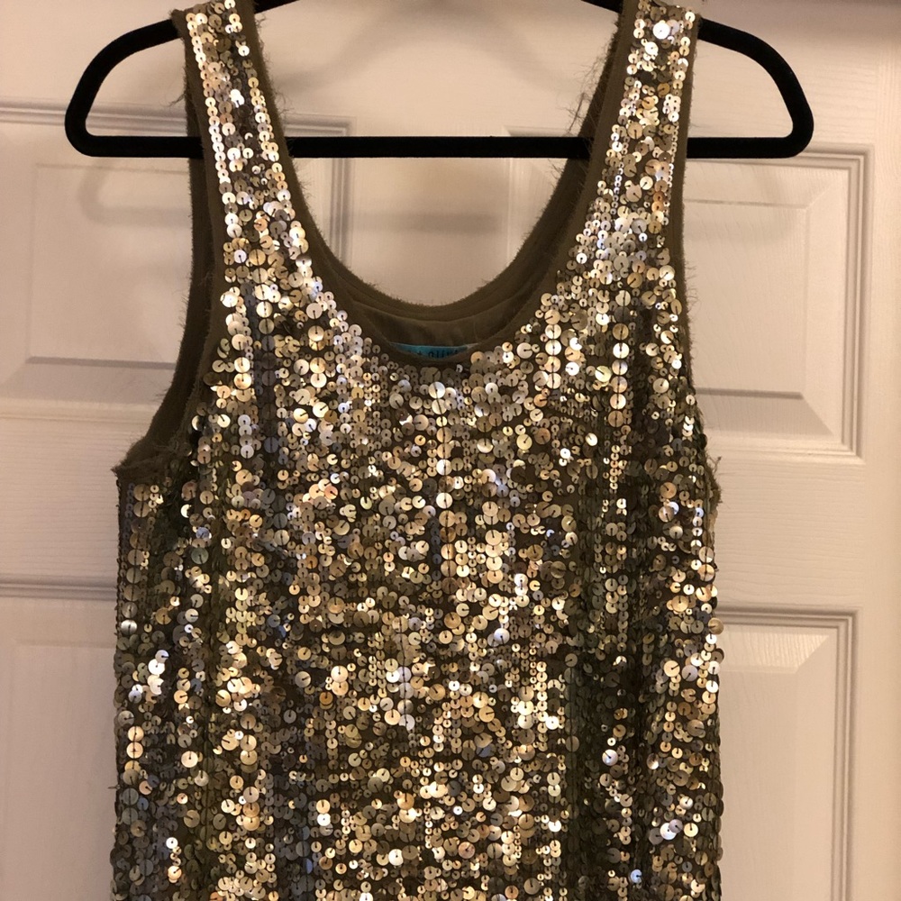 Sequined olive green Alice+ olivia top